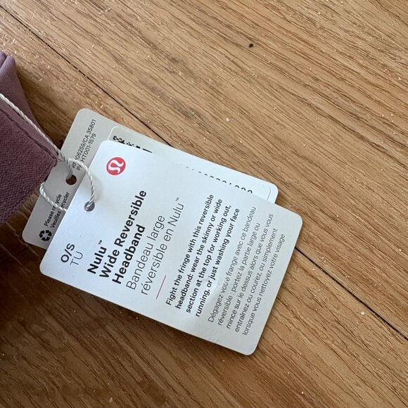 Lululemon Athletic Nulu Wide Reversible Training Headband Purple NWT One Size - Picture 5 of 5